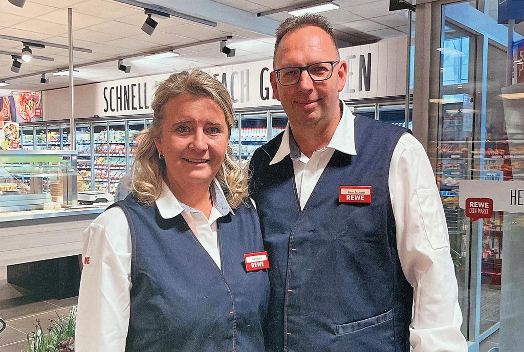 Die Inhaber des REWE Marktes, Anja und Uwe Zschorn