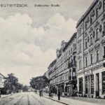 Die Delitzscher Straße (von rechts um 26a, 28, 30, 32, 34), um 1920