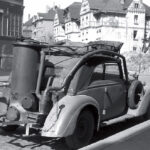 Foto: Karl Heinz Mai: Holzvergaser-PKW, Leipzig, Sass-/Coppistraße, 1948